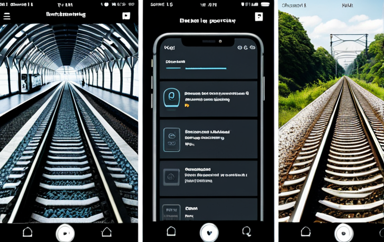 철도기사 시험에 유용한 앱 추천 - Here are three detailed image prompts for generating images based on the provided text, focusing on ...