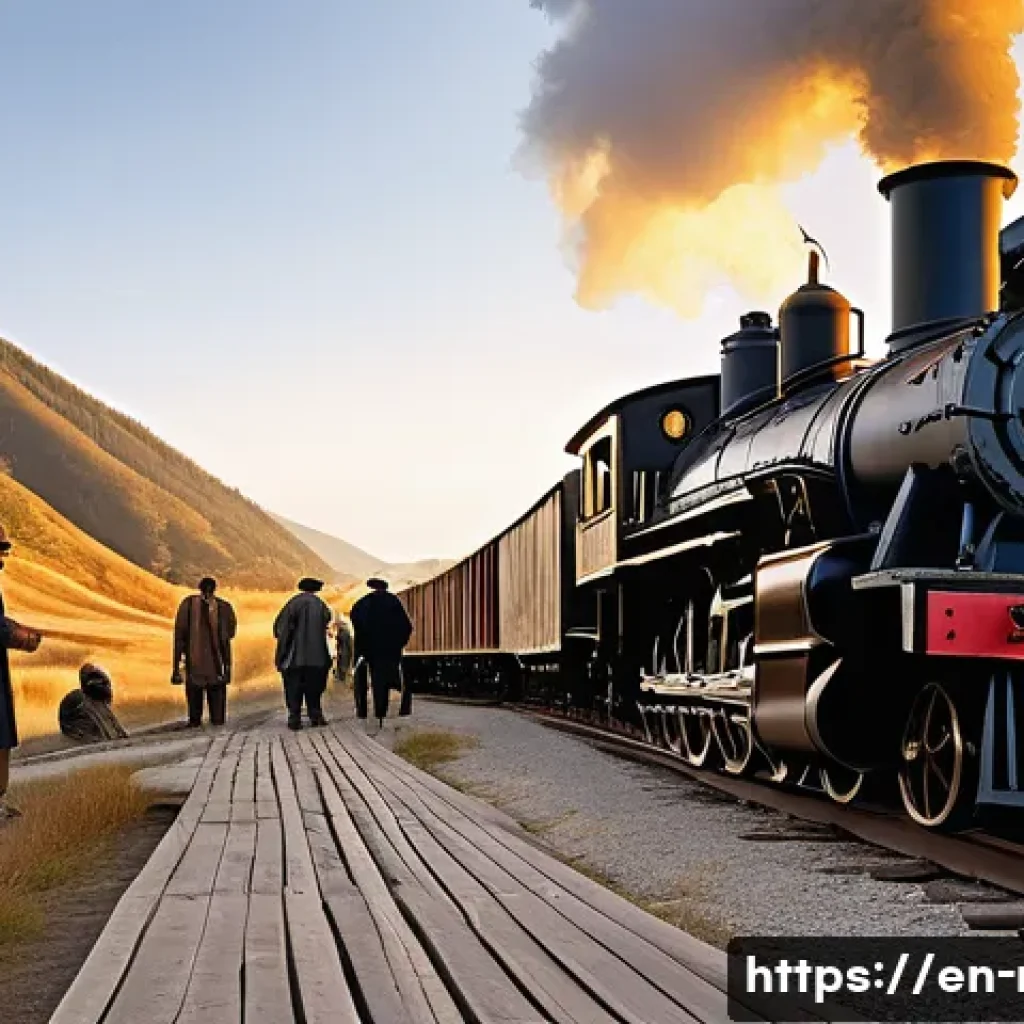 철도기사와 국가산업 발전 기여도 - **Prompt:** A historical scene depicting a diverse team of determined railroad engineers from the la...
